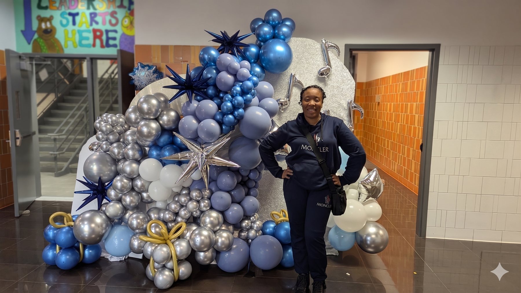 Blue & Silver Organic Balloon Garland by CapeNTiara Creations