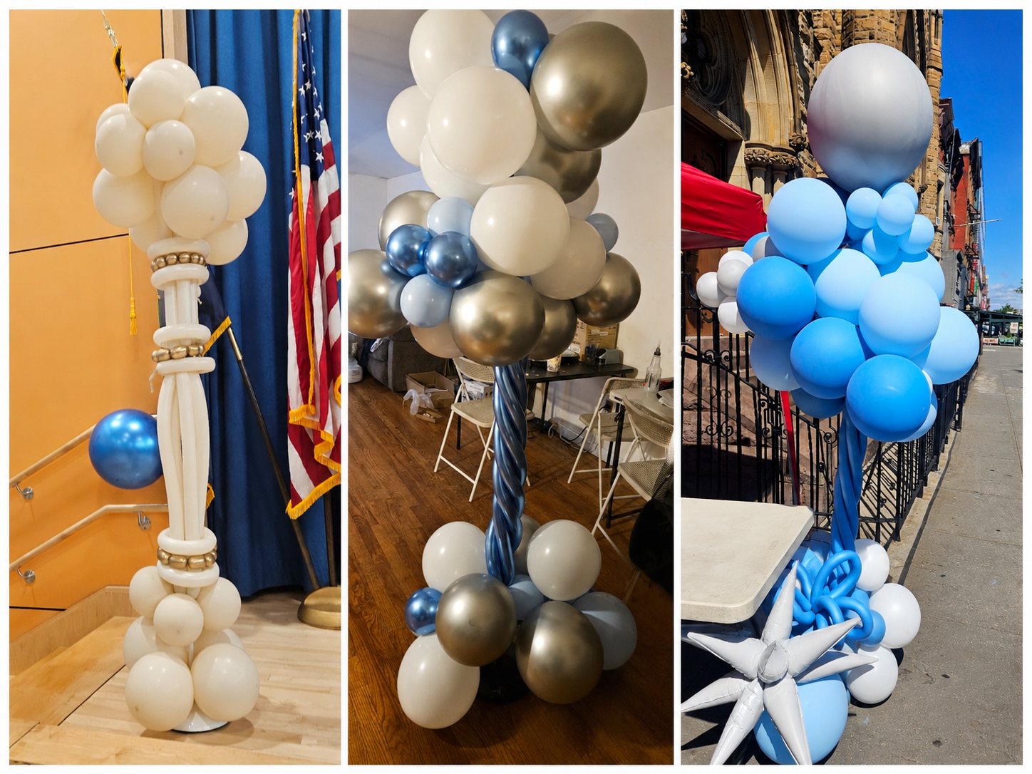 Various Styles Event Balloon Column Installs by CapeNTiara Creations