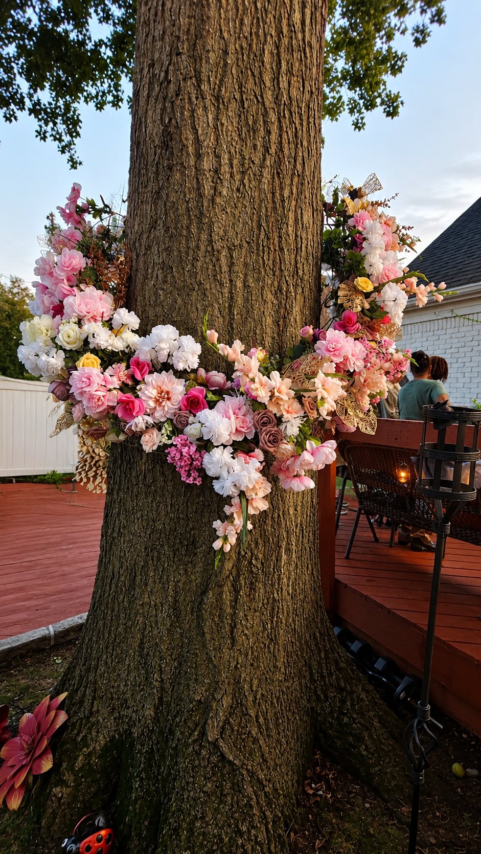 Outdoor Custom Floral Tree Installation by CapeNTiara Creations