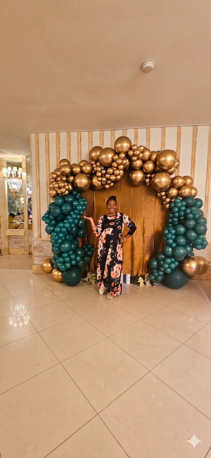 Emerald Green & Gold Organic Balloon Arch by CapeNTiara Creations